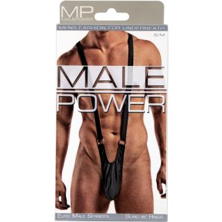 Male Power Euro Male Sling with Rings-Black-S/M