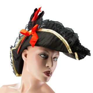 Elegant Moments – Lace Trim Pirate Hat – One Size