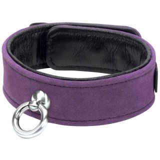 Punishment - Purple Suede Bondage Collar