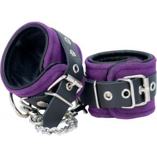 Punishment - Purple Suede Bondage Wrist Cuffs