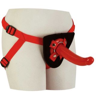 Red Rider Harness with 7" Dildo
