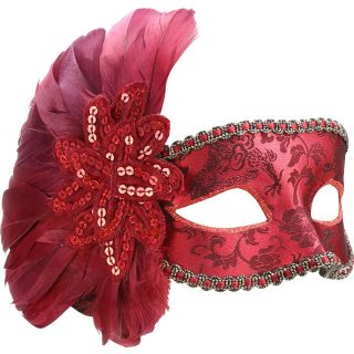 Secretly Yours Feather Mask - Red