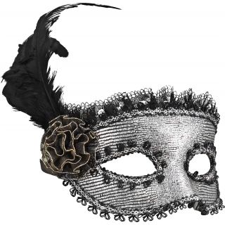 Secretly Yours Feather Mask - Black