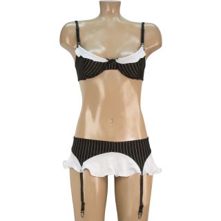 Sexy 2 PC Tuxedo Set - Black/White