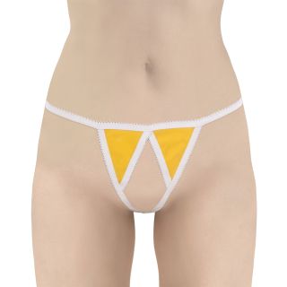 Sexy Latex Crotchless Panty - Yellow - OS