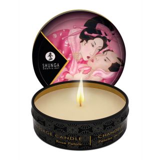 SHUNGA Erotic Art Massage Candle – Aphrodisia – Rose Petals – 1 oz. / 30 ml