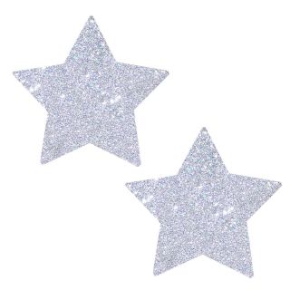 Neva Nude - Silver Pixie Dust Glitter Starry Nights Nipztix Pasties