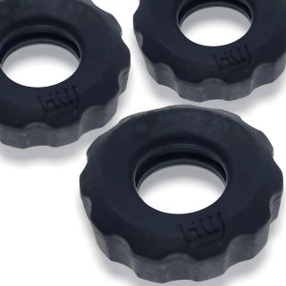 Oxballs - Hünkyjunk™ - Super Huj No Roll C-Rings – 3 pk – Black