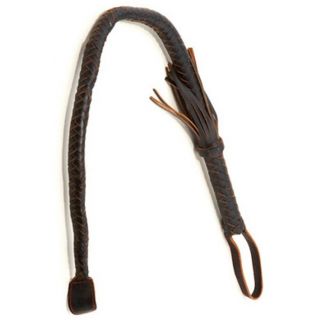 Triple X Black Leather Bull Whip 33.5"