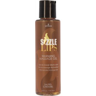 Sensuva – Sizzle Lips – Edible Warming Massage Gel – 4.2 oz-Salted Caramel