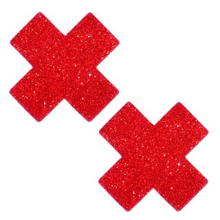 Neva Nude - Red Glitter X Factor Nipztix Pasties