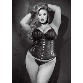 Shirley of Hollywood – Temptress – Faux Leather Push Up Corset – Black – 40